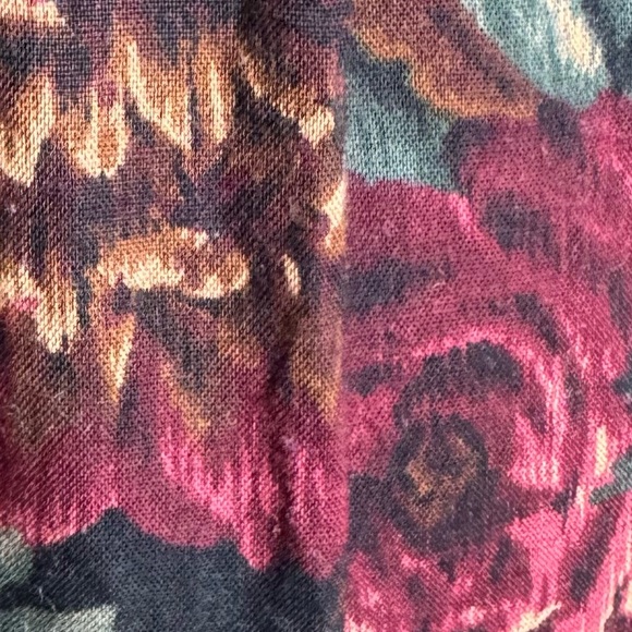 Vintage Floral Midi Skirt 100% Rayon academia indie sleaze - Picture 5 of 8